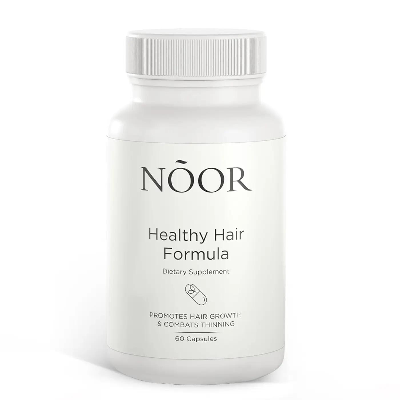 NOOR HAIR Healthy Hair Formula, Hair Growth Supplement Supporting Thick Hair and Fast Hair Regrowth. Vitamin C, B6, Zinc, Propietary Non-GMO &amp; Gluten Free Womens Hair Loss Vitamins - 30 Day Supply
