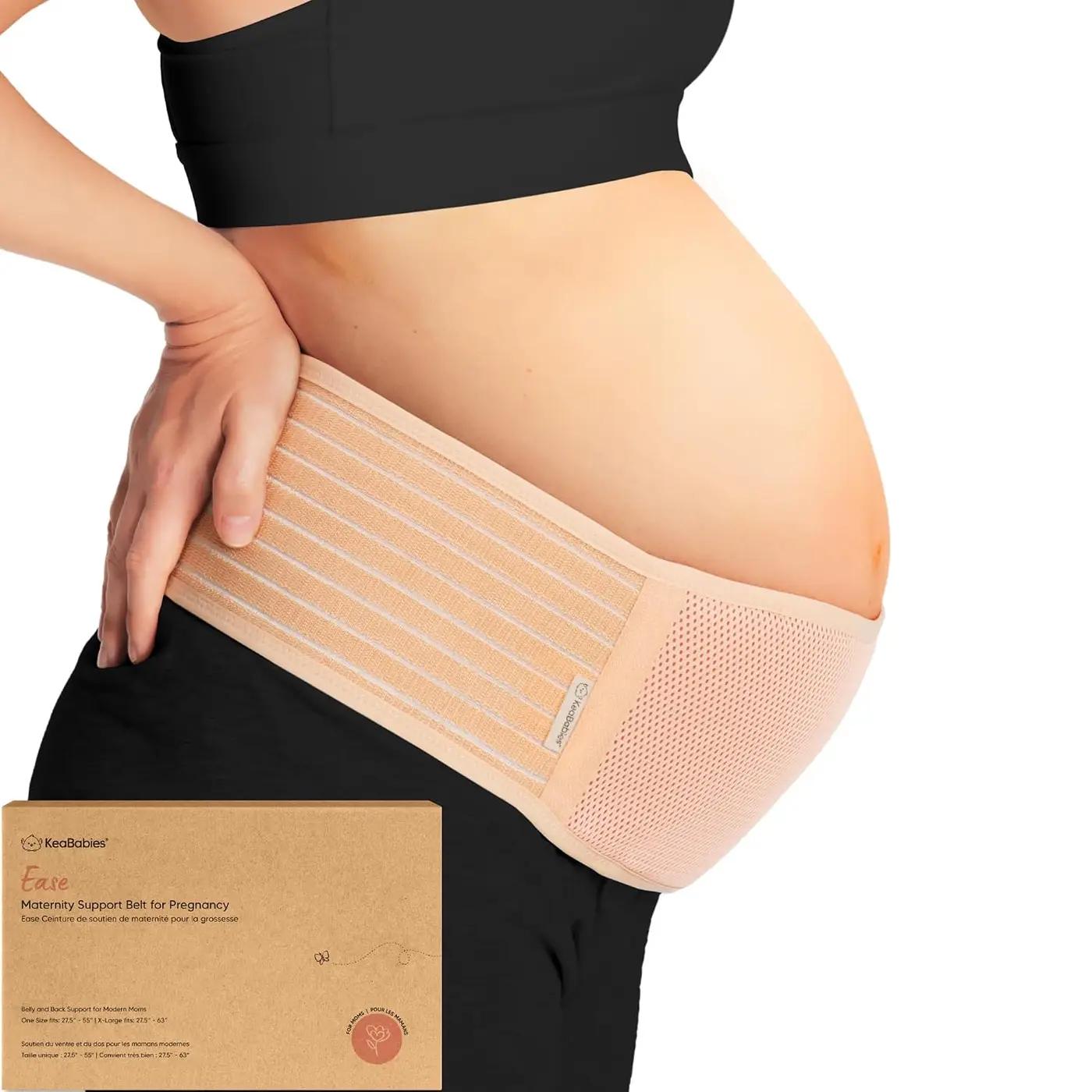KeaBabies Pregnancy Belly Bands for Pregnant Women - 1-Pack, Soft &amp; Breathable Maternity Belly Support Band, Easy Adjustable Maternity Belt for Back, Pelvic Support, Comfortablee (Classic Ivory, M/L)