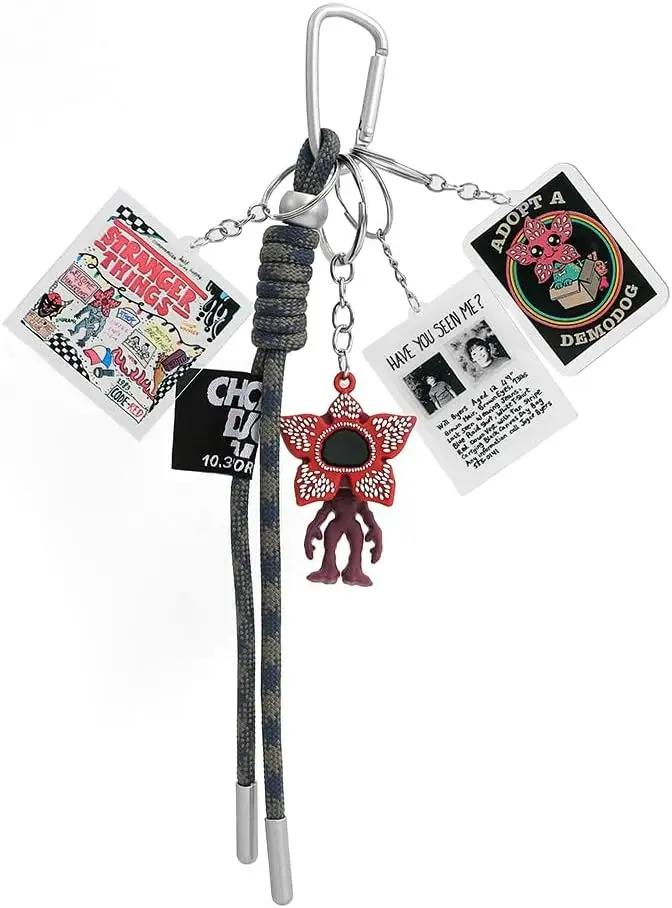 H.ebony 5Pcs Stranger 5 Keychains for Women Men, Car Charms Backpack Key Key Chain Accessories Wristlet Chain