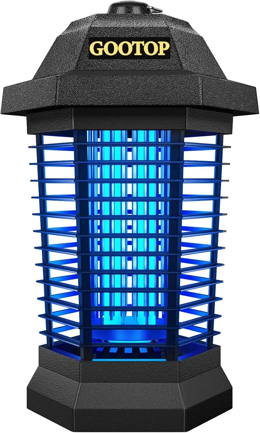 GOOTOP Bug Zapper Outdoor, Mosquito Zapper, 3 Prong Plug in Electric Fly Zapper, Mosquito Killer, Fly Traps, Flying Insects Zapper Indoor Outdoor, 4200V, ABS Plastic Outer (Black) Global Recycled Standard