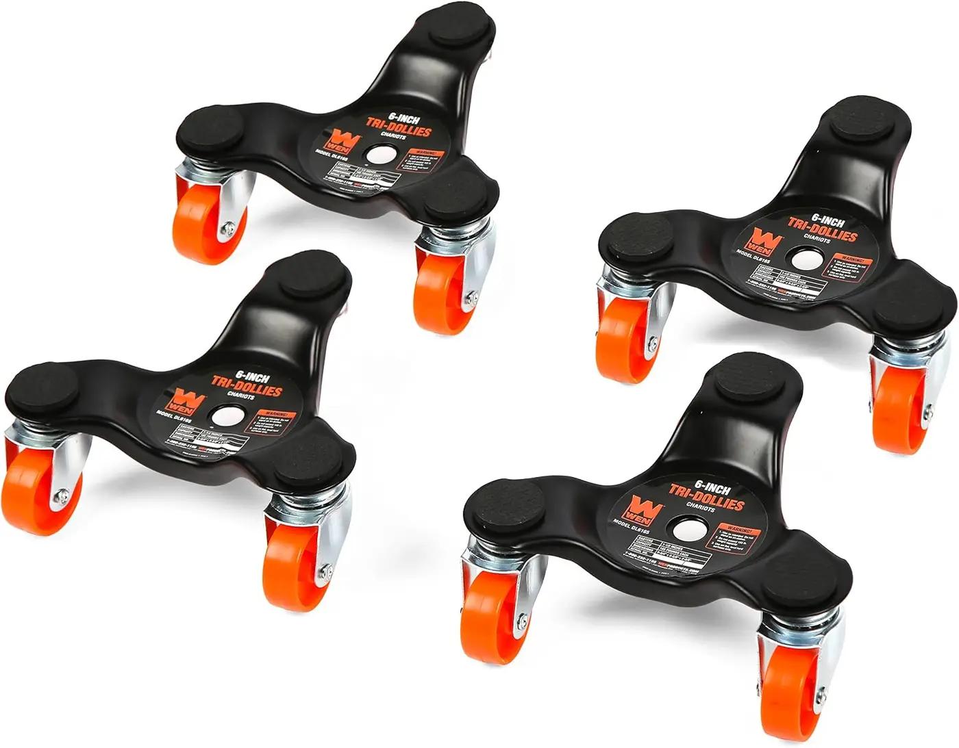 WEN DL6165 6-Inch 165-Pound Capacity Furniture Moving Tri-Dolly 4 Set (1 Pack) , Black
