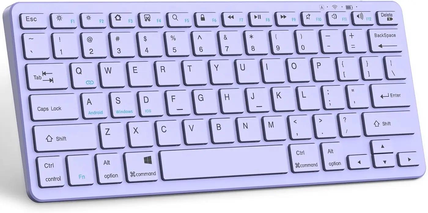 TaIYanG Bluetooth Keyboard for iPad Wireless Keyboard Compatible with iPad A16 11th 10th Generation, 10.2(9th/8th/7th Gen), Air/Pro/Mini and All Bluetooth Devices (Light Purple)