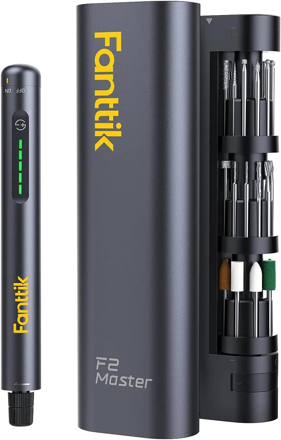 Fanttik F2 Master Mini Cordless Rotary Tool Kit, NeoPulse Motor, 5 Speed, 25000 RPM, Revostor Hub, 35 Accessories, Engraving Pen, for 3D Printer Sanding, Polishing, Drilling, Carving, DIY Crafts
