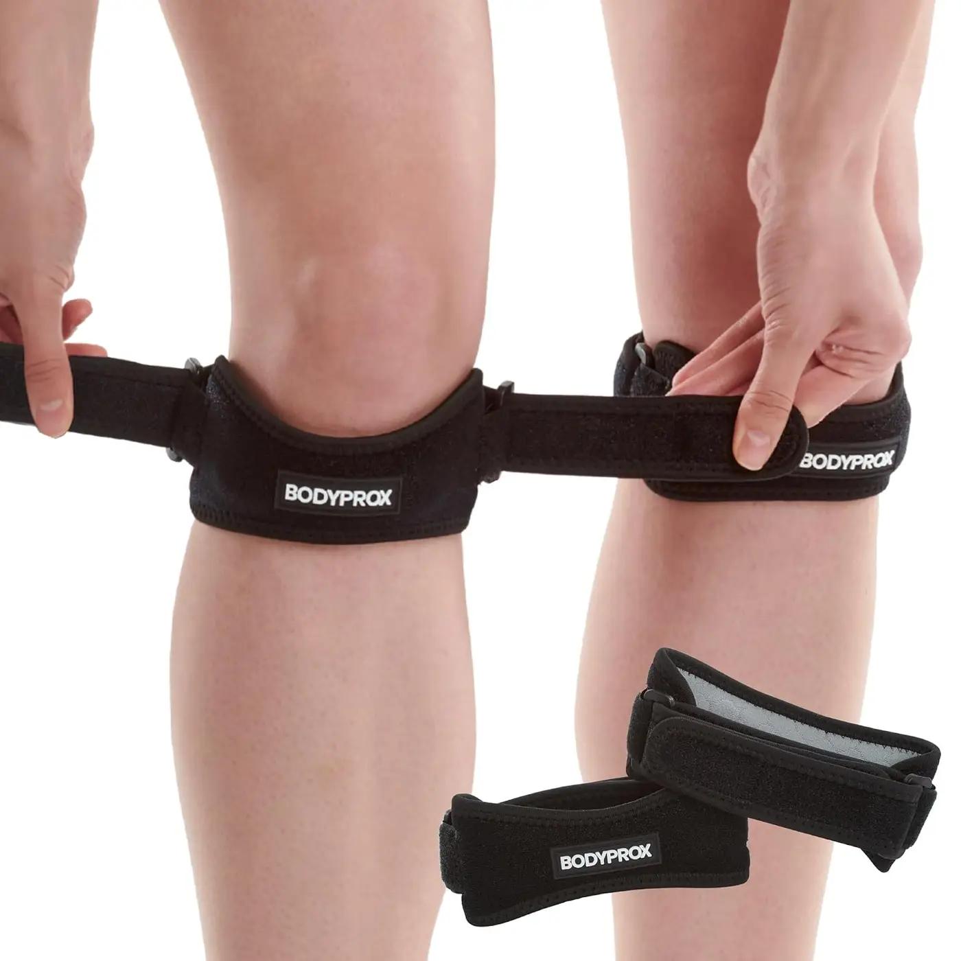 Bodyprox Patella Tendon Knee Strap 2 Pack, Knee Pain Relief Support Brace Hiking, Soccer, Basketball, Running, Jumpers Knee, Tennis, Tendonitis, Volleyball &amp; Squats