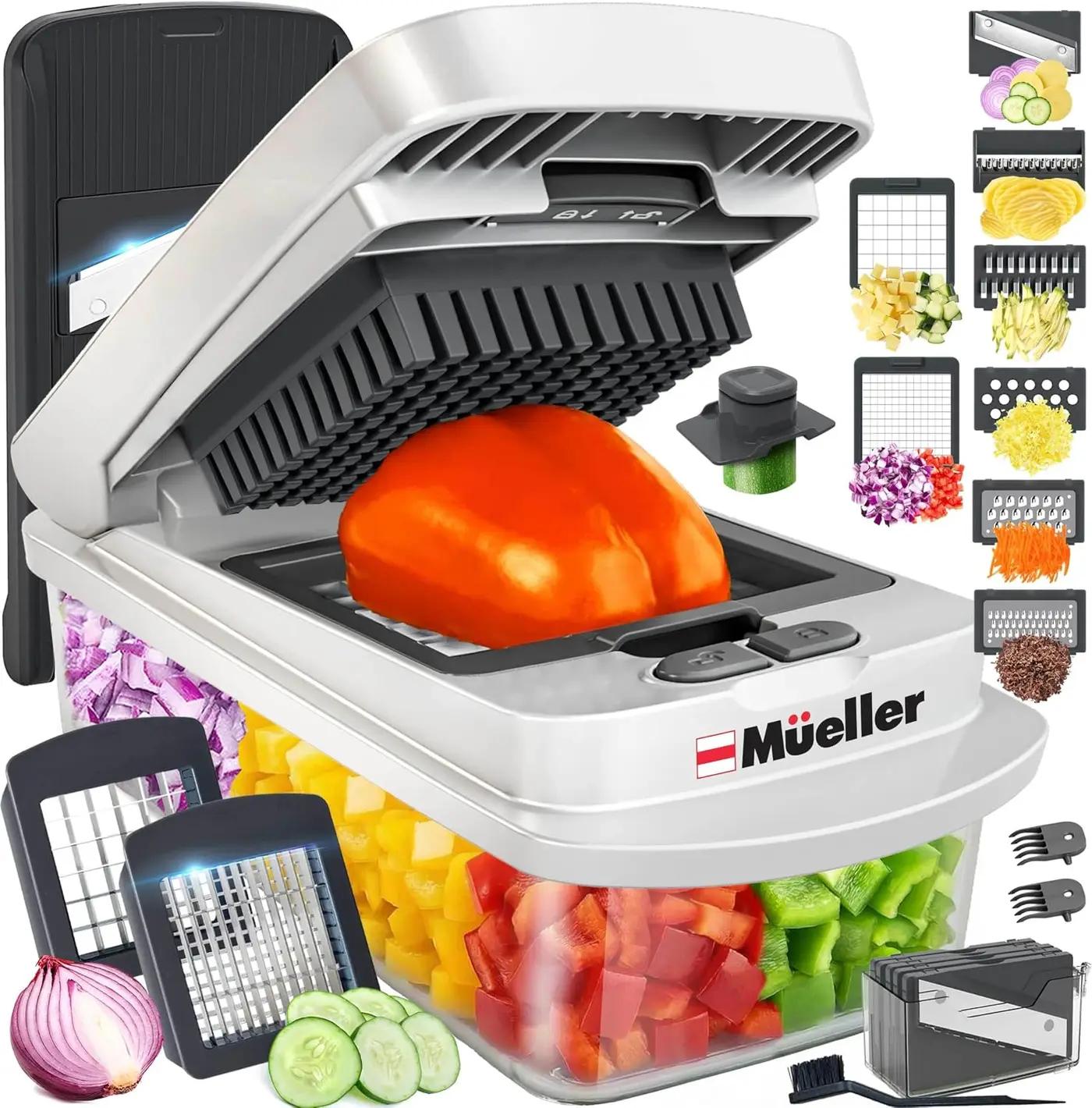 Mueller The Real Original Pro Chopper since 2013 Vegetable Chopper Mandoline Slicer, 8 Blade Food Veggie Chopper Onion Vegetable Cutter with Container, Kitchen Gadgets &amp; Essentials, (10 in 1)