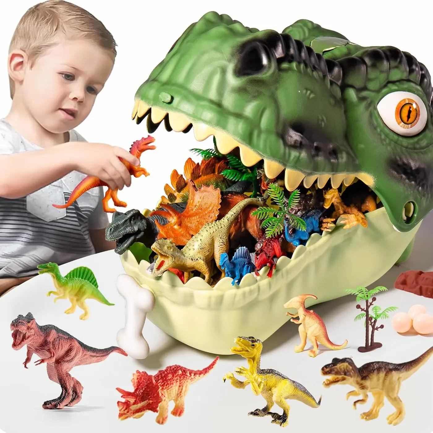 Dinosaur Toys for Kids 3-5,45PCS Realistic Jurassic Dinosaurs Figures with Eggs&amp;Trees&amp;Fence Playset to Create a Dino World,Educational Figures, Great Gift for Toddler Boys &amp; Girls