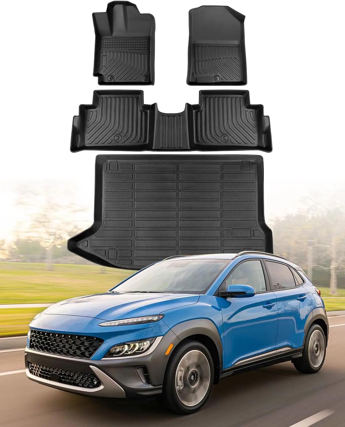 CreekT® for Hyundai Kona Floor Mats 2018-2023 (No for EV),All Weather Heavy Duty Waterproof Floor mats &amp; Cargo Liner for Hyundai Kona Accessories SE SEL N Limited Preferred