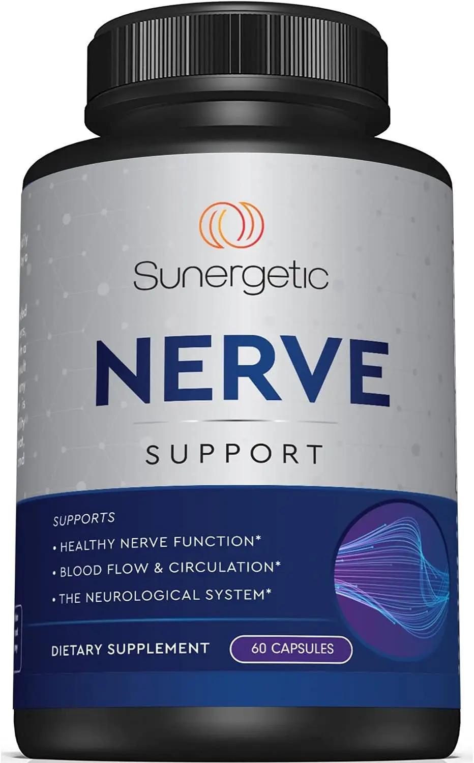 Premium Nerve Support Supplement – with Alpha Lipoic Acid (ALA) 600 mg, Acetyl-L-Carnitine (ALC) &amp; Benfotiamine - Nerve Support Formula for Healthy Circulation, Feet, Hands &amp; Toes - 60 Capsules