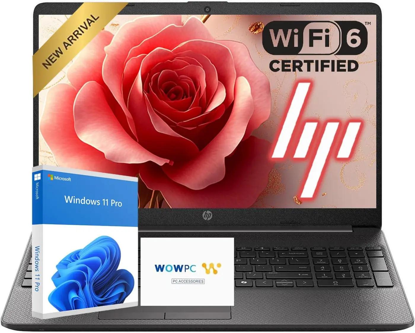 HP 15.6" FHD Laptop Computer | Latest AMD High-Performance CPU | 16GB RAM | 512GB SSD | Windows 11 Pro | Fast Wi-Fi 6 &amp; Bluetooth 5 | Up to 10H Battery for Work &amp; School | WOWPC USB