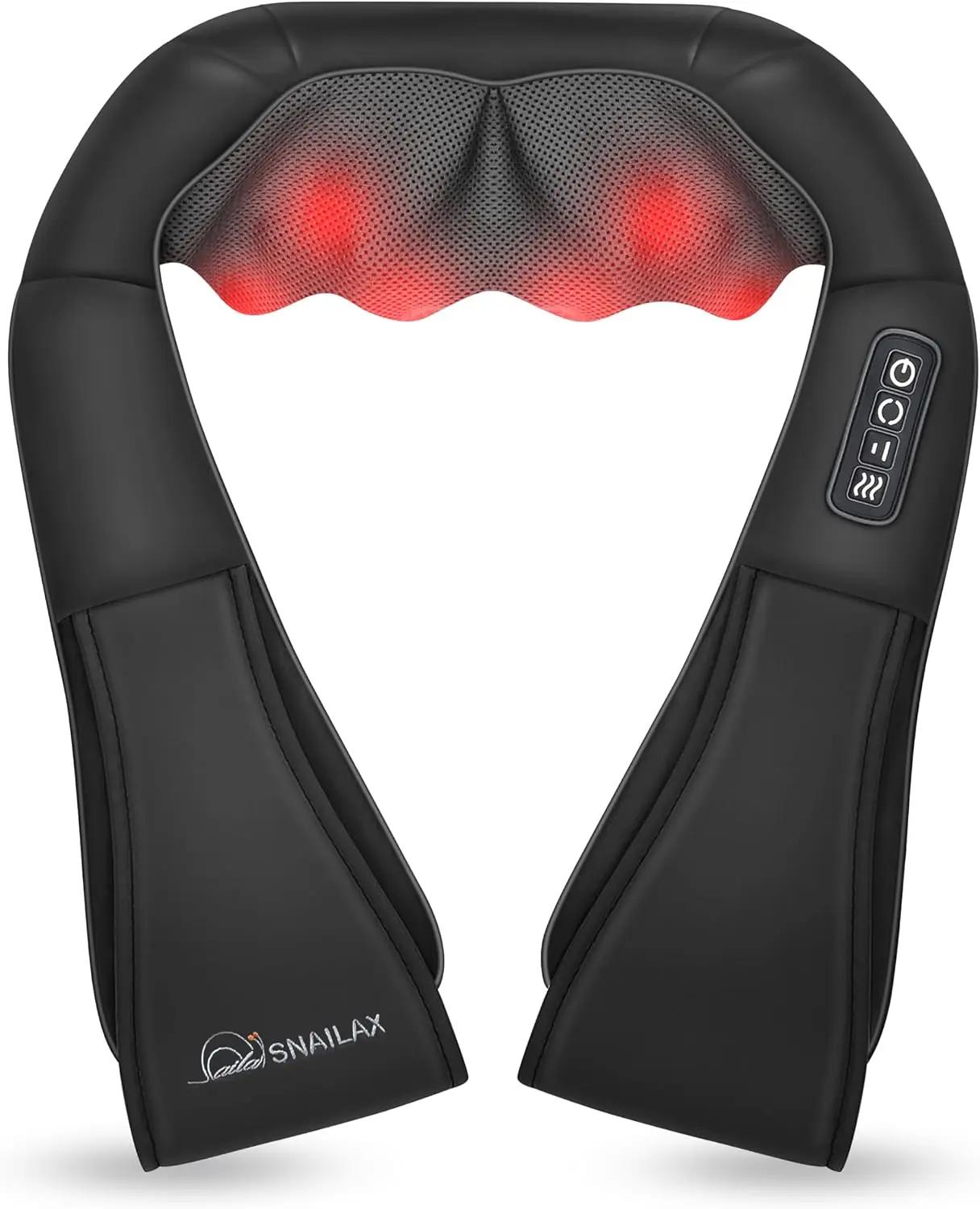 Snailax Shiatsu Neck and Shoulder Massager - Back Massager with Heat, Deep Kneading Electric Massage Pillow for Neck, Back, Shoulder,Foot,Body Global Recycled Standard