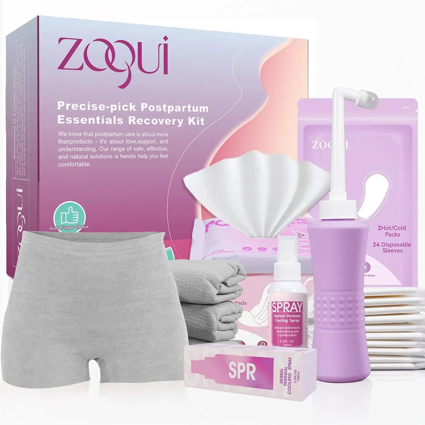 20 Pcs Mom Postpartum Essentials Recovery Kit, Hospital Bag Must Haves for New Mom, Postpartum Pads, Peri Bottle, Cooling Spray, Perineal Soothing Liners, Disposable Underwear, Hot&amp;Cold Packs(Set)