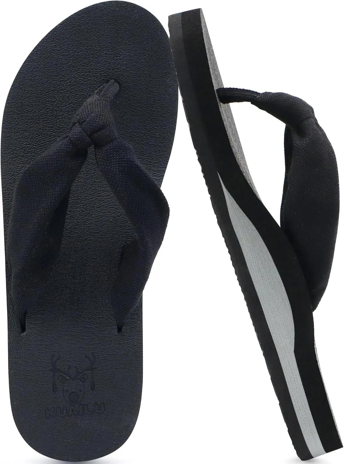 KuaiLu Flip Flops for Women with Arch Support Yoga Mat Comfortable Summer Beach Walking Thong Cushion Sandals Slip On Indoor Outdoor