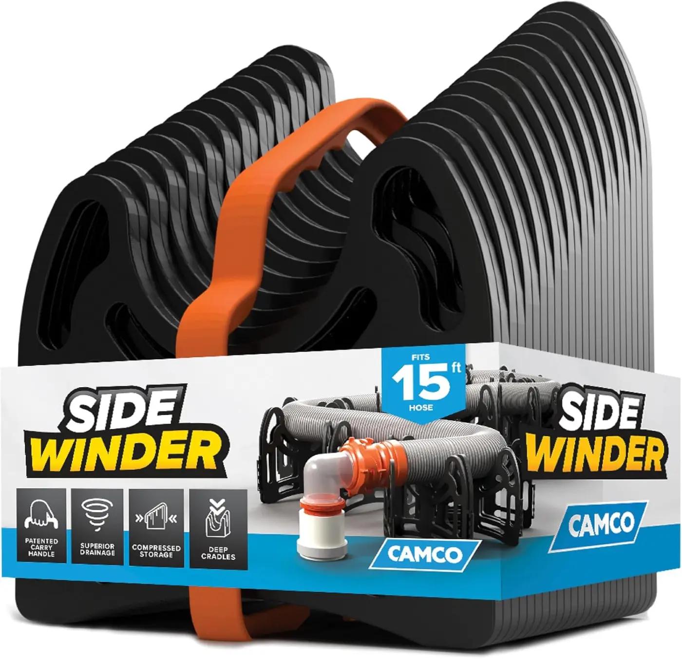 Camco Sidewinder 15-Ft RV Sewer Hose Support - Features Flexible Telescoping Design for Avoiding Obstacles &amp; Deep Cradles Secure RV Sewer Hose - Out-of-The-Box Ready &amp; Folds for RV Storage (43043)