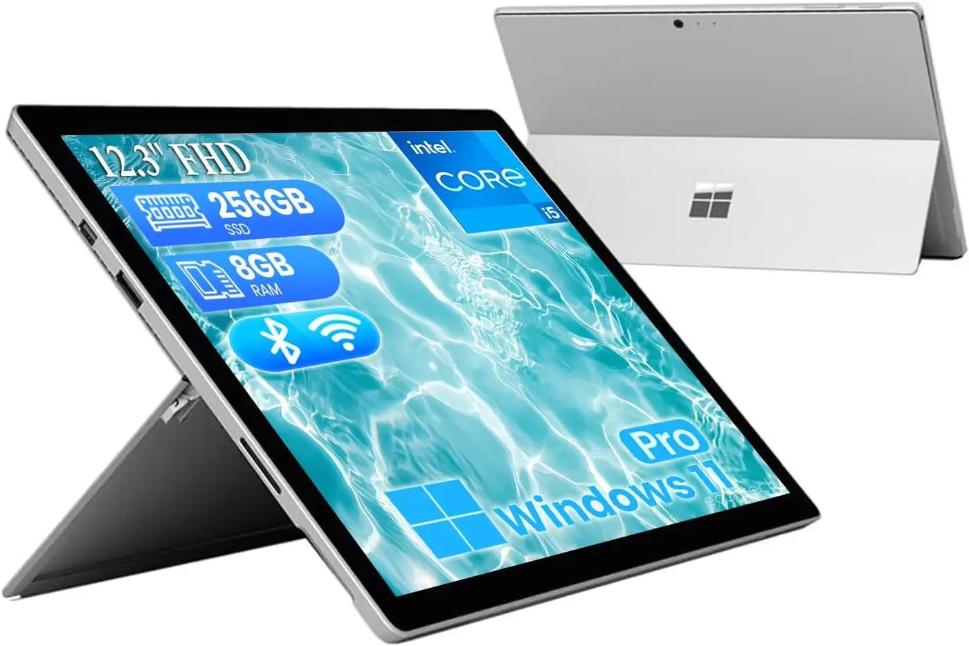 Microsoft Surface Pro 5 Tablet PC, Core i5-7300U, 8GB RAM, 256GB SSD, USB 3.0, DisplayPort, 12.3" (2736x1824) Touchscreen Laptop, Windows 11 Pro (Renewed)