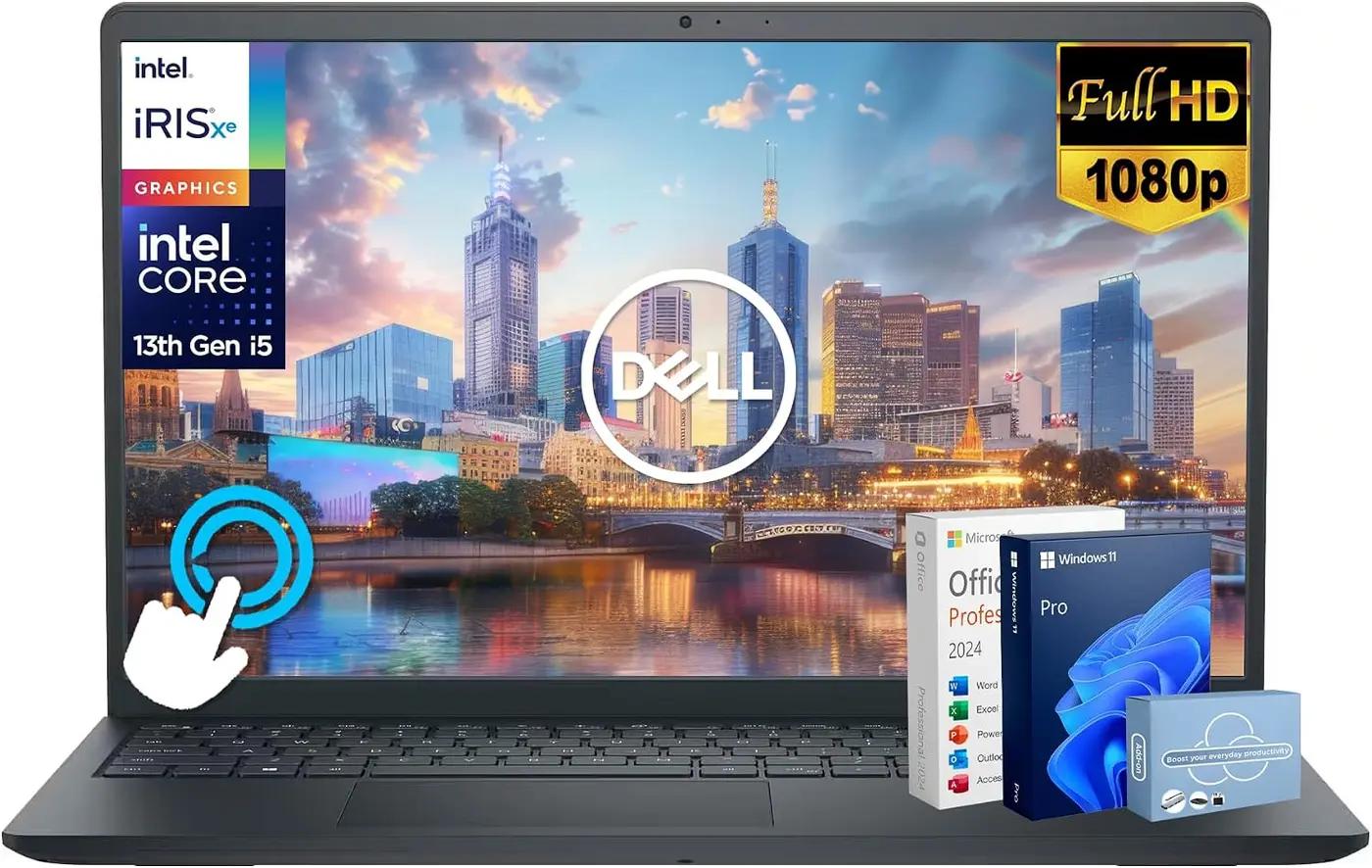 Dell Inspiron 15 Touchscreen Laptop for 2025-2026 Business Student Home, AI Computer, 15.6" FHD, 10-Core Intel i5, 32GB RAM, 1TB Storage (512GB SSD+500GB Ext) MarxsolAddon, Win 11 Pro, Lifetime Office