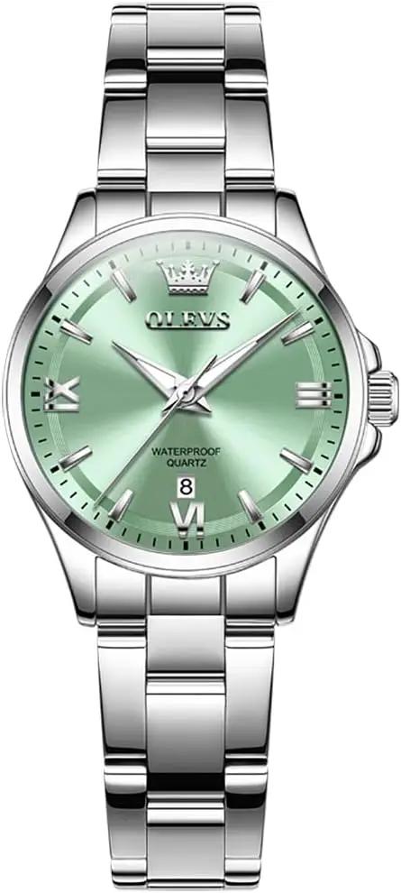 OLEVS Womens Watch Elegant Dress Diamond Analog Quartz Watch Two Tone Stainless Steel Waterproof Luminous Wristwatch
