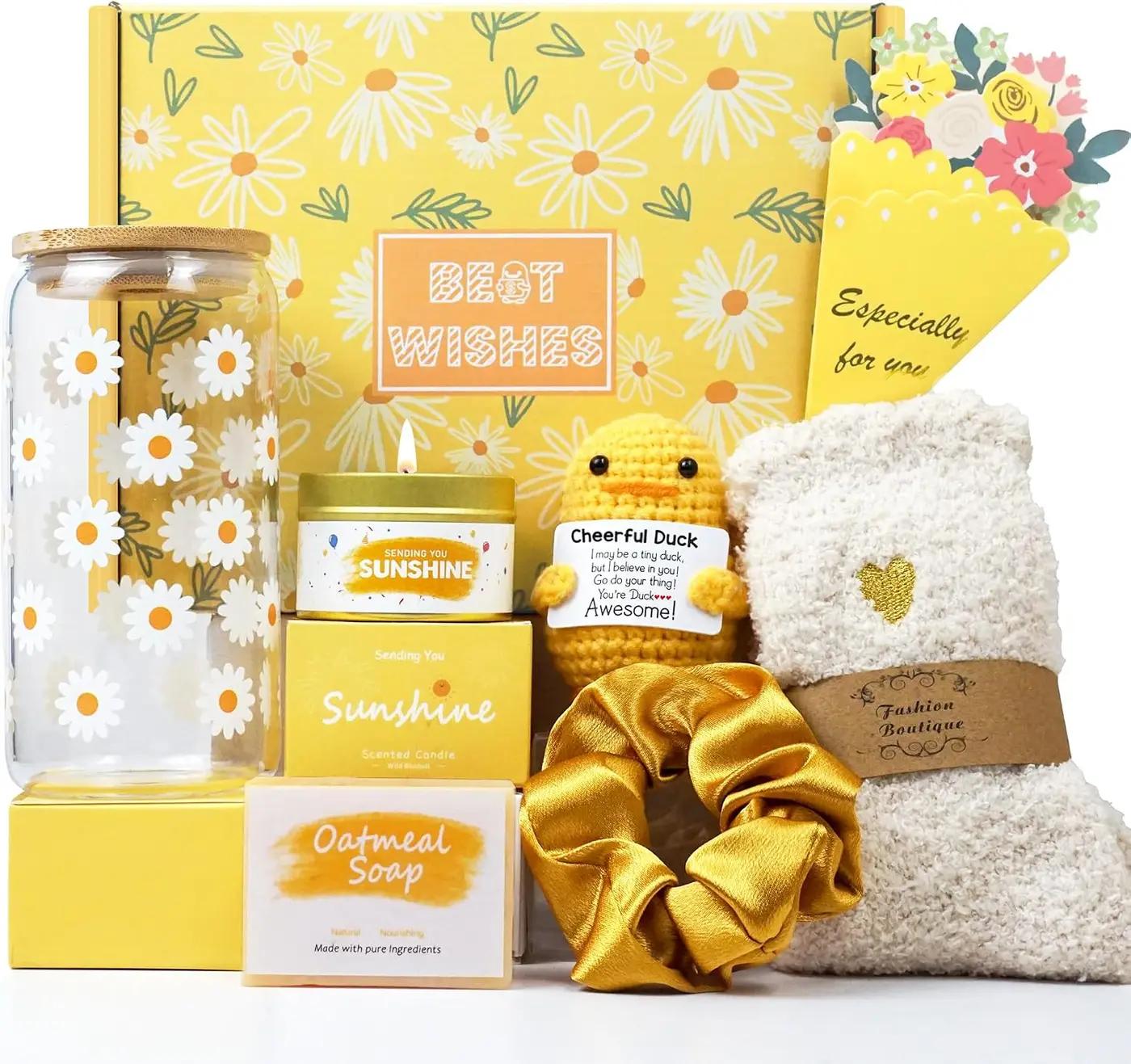 LUICONMO Gift Baskets for Women, Graduation Gift for Her, Birthday Gifts for Women Teacher Best Friend Inspirational Gift Set Box,Teen Girl Gifts Basket for Daughter Sister Friendship- Brighten up Her Day!