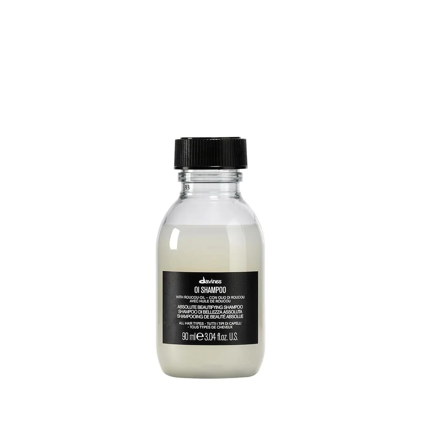 Davines OI Shampoo, Milky-Smooth Hydrating Cleanser for All Hair Types - Antioxidant-Rich Formula with Roucou Oil for Extraordinary Shine, Softness, Volume &amp; Protection, Travel Size, 3.04 Fl Oz
