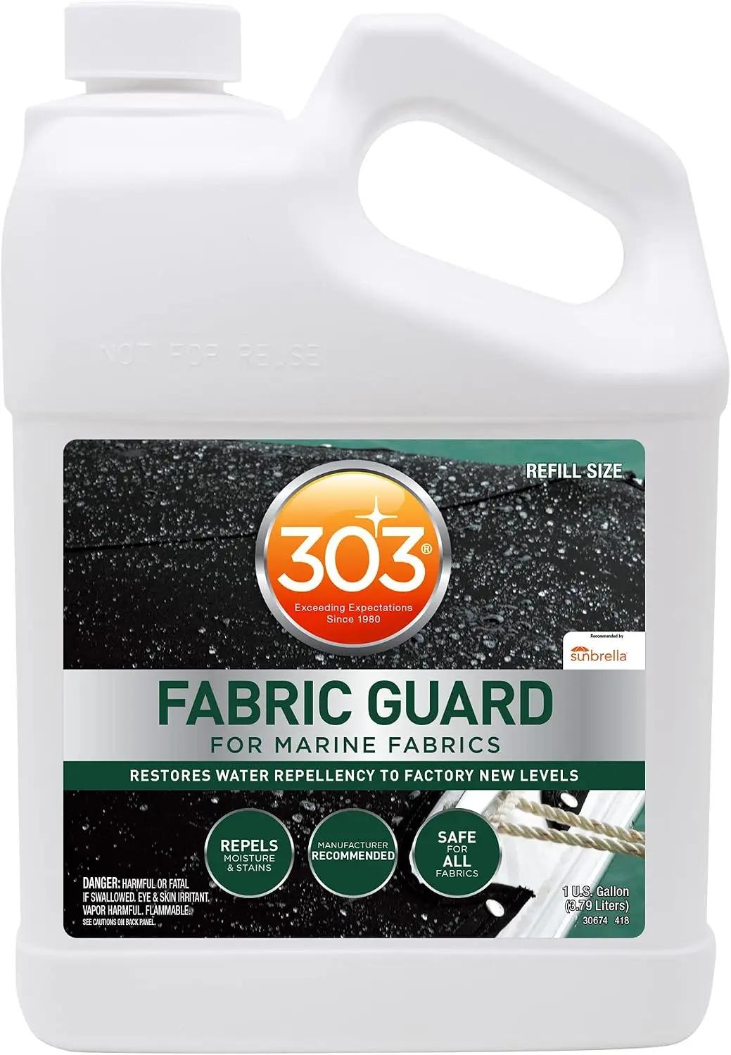 303 Products Marine Fabric Guard – Water Repellent &amp; Stain Shielding Fabric Spray, Safe for All Outdoor Upholstery, Simple &amp; Easy to Use, Protectant Spray for Boats, 1 Gallon