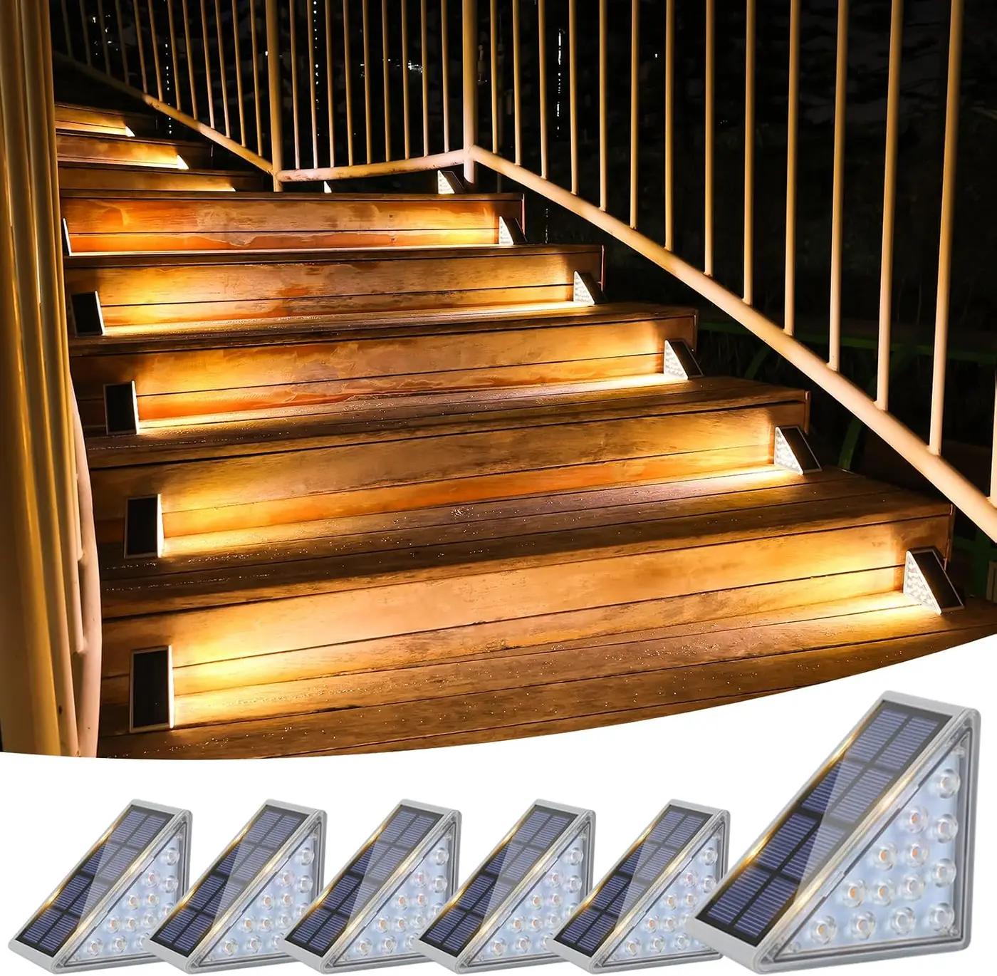 VOLISUN Solar Stair Lights 6 Pack, Solar Step Lights Outdoor Waterproof IP67, LED Outdoor Step Light,Outdoor Light Decor for Garden Stair, Deck, Front Step, Front Porch, and Patio（3000K） Recycled Claim Standard Blended