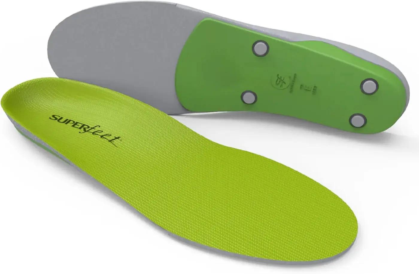 Superfeet All-Purpose Support High Arch Insoles (Green) for Active Lifestyle with High Arch Support - Men 7.5-9 / Women 8.5-10