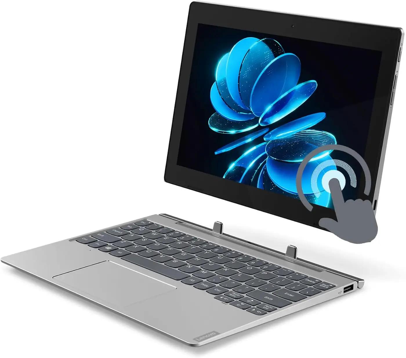 Lenovo IdeaPad D330 10.1" IPS 2-in-1 Detachable Laptop Tablet, Intel Celeron N4000, 4GB RAM, 64GB SSD, Windows 11 Pro, Type-C, Japanese Keyboard (Renewed)