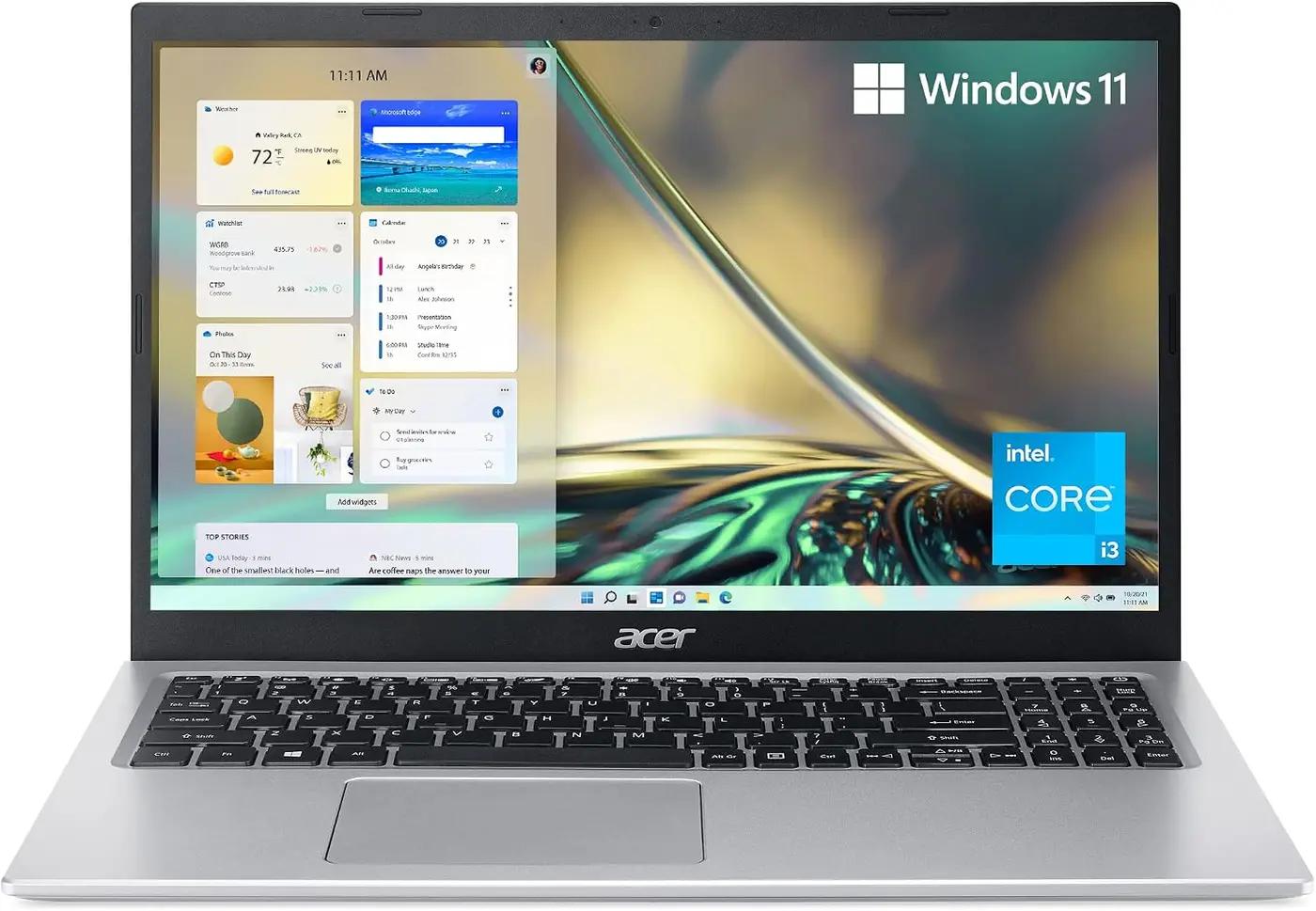 acer Aspire 5 A515-56-347N Slim Laptop - 15.6" Full HD IPS Display - 11th Gen Intel i3-1115G4 Dual Core Processor - 8GB DDR4-128GB NVMe SSD - WiFi 6 - Amazon Alexa - Windows 11 Home in S Mode,Silver