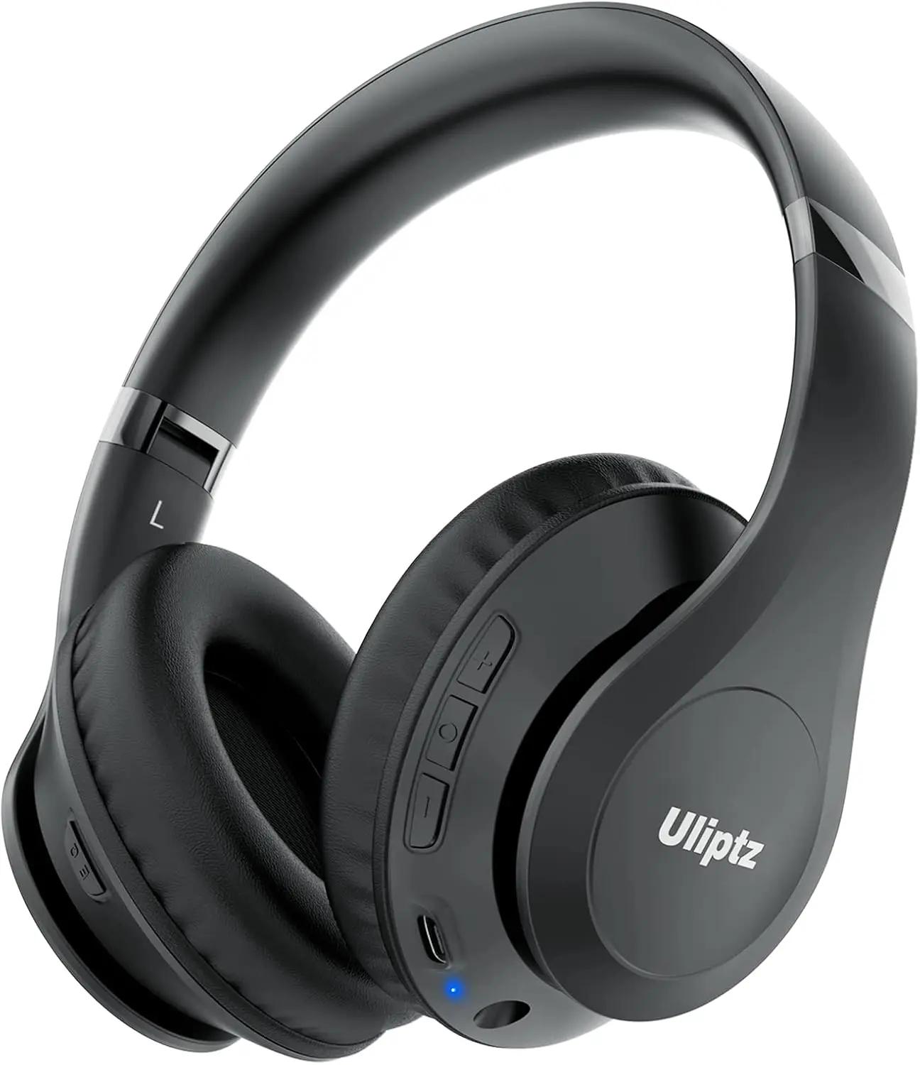 Uliptz Wireless Bluetooth Headphones, 65H Playtime, 6 EQ Sound Modes, HiFi Stereo Over Ear Headphones with Microphone, Foldable Lightweight Bluetooth 6.0 Headset for Travel/Office/Cellphone/PC