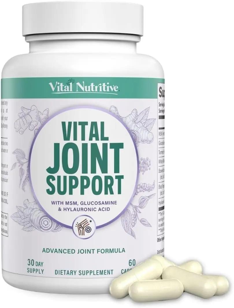 VITAL NUTRITIVE Joint Support Supplement for Men and Women – Glucosamine, MSM, Hyaluronic Acid, and Turmeric – Supports Joint Health – 30 Days Supply