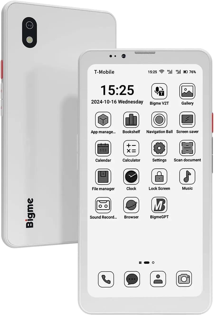 Bigme HiBreak Pro 6.13" ePaper E-Ink Phone with Fingerprint Unlock, NFC, 8GB+256GB, eBook Readers Android E Ink eReader Smart Phone with Android 14, 5G Dual SIM, 300PPI, Long Battery Life