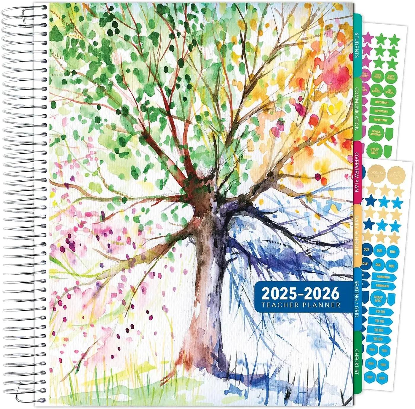 2025-2026 Global Printed Products Deluxe Tree Seasons 8.5-inch x 11-inch Academic Weekly &amp; Monthly Planner, Plastic Cover (NAD26-DTP-20)