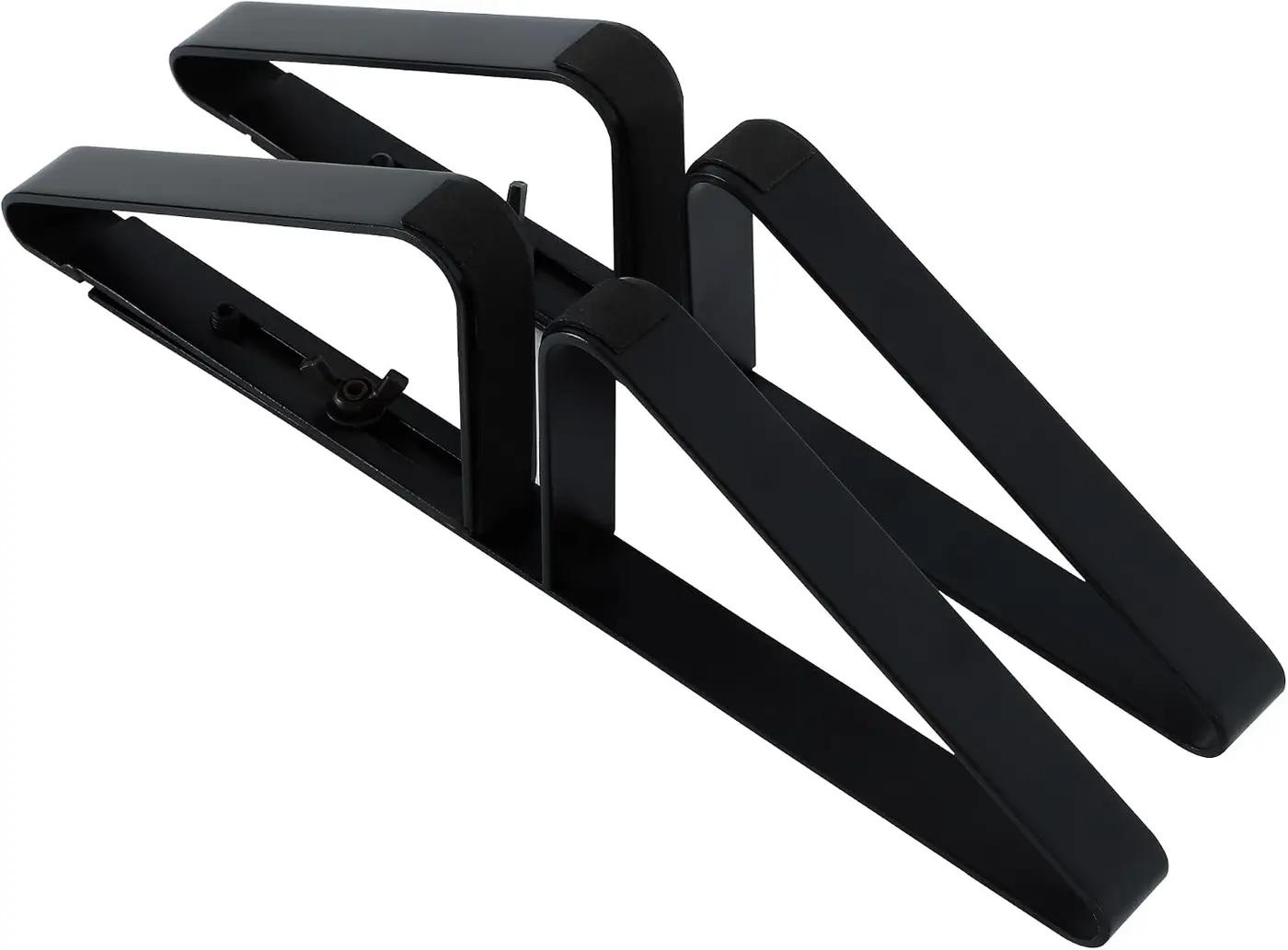 PUPETPO Support Feet for Pet Gate (Updated Version), Pet Gate Metal Support Feet Set of 2 for Extra Wide Foldable Dog Gates, Easy to Install, A Pair of Safety Fence Feet for Wooden Dog Gate, Black