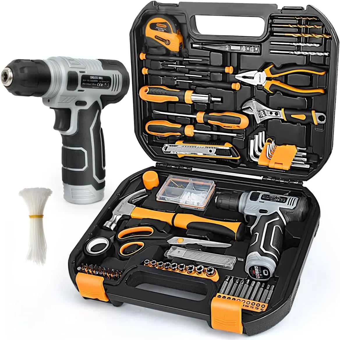 SOARFLY Upgradd 180 Piece Tool Set - Tool Box with 8V Cordless Drill, Hand Drill Set for Men &amp; Women, Home Tool Kit with Hand Tools for House Repair, DIYers, Homeowners &amp; Handymen