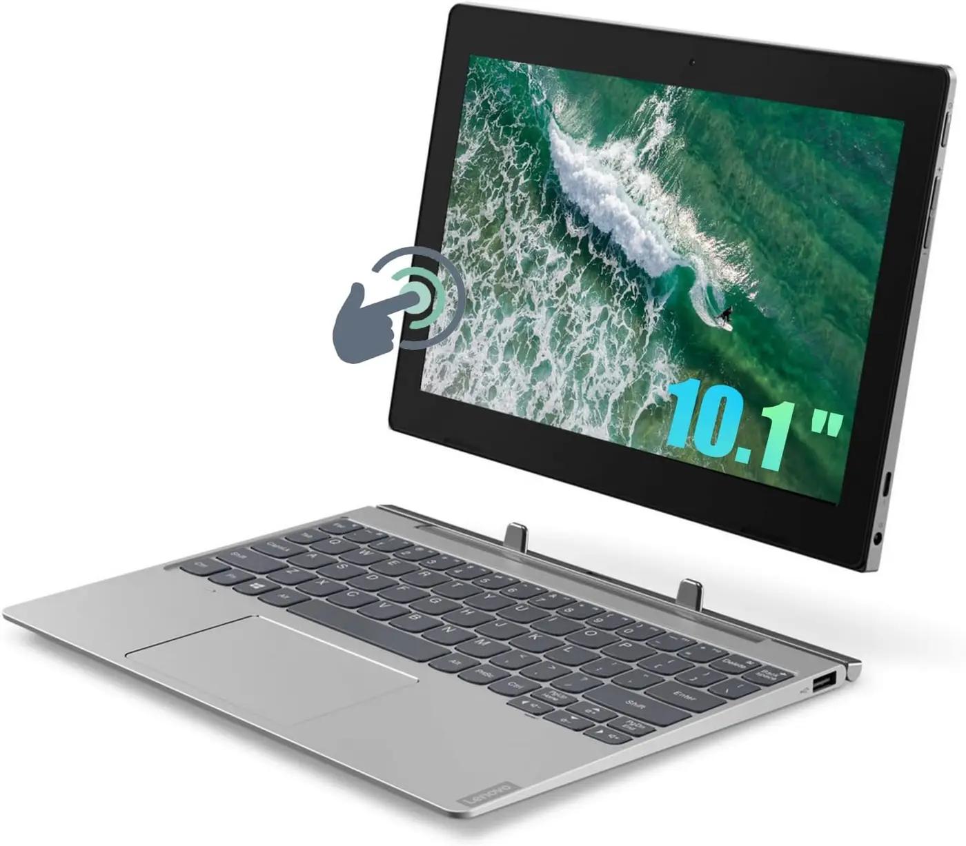 Lenovo IdeaPad D330-10IGM 2-in-1 Touchscreen Laptop, Intel Celeron N4000, 4GB RAM, 64GB SSD, 10.1" Display, Student Tablet, Japanese Keyboard, Windows 11 Pro (Renewed)