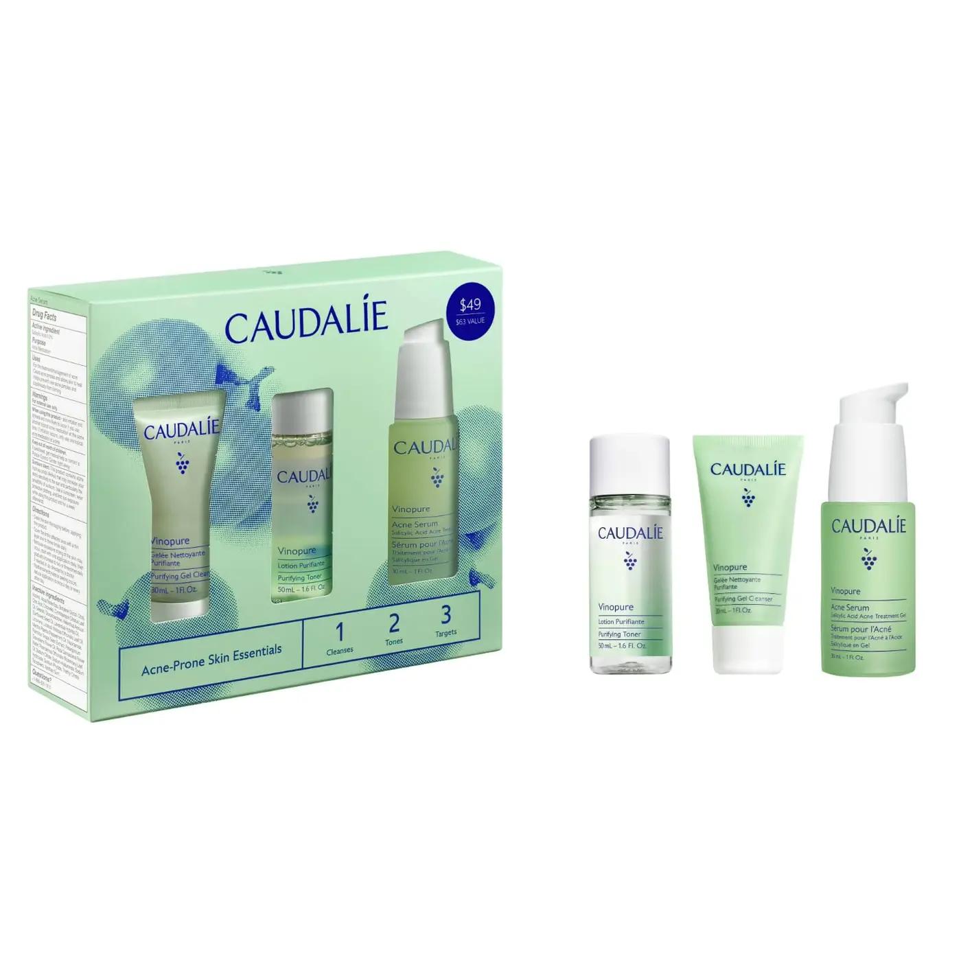Caudalie Target Acne-Prone Skin with Vinopure Acne Serum to Treat and Prevent Blemishes + 2 Free Travel-Size Products ($63 Value)