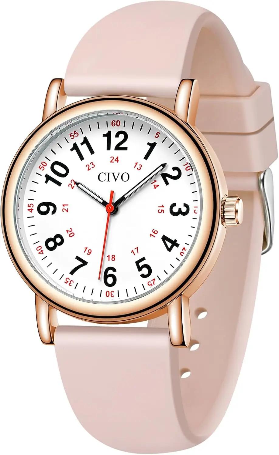 CIVO Nurse Watches for Women Men: Analog Waterproof Watch with Second Hand Easy-Read Dial - Gifts for Nurses Doctors Medical Student