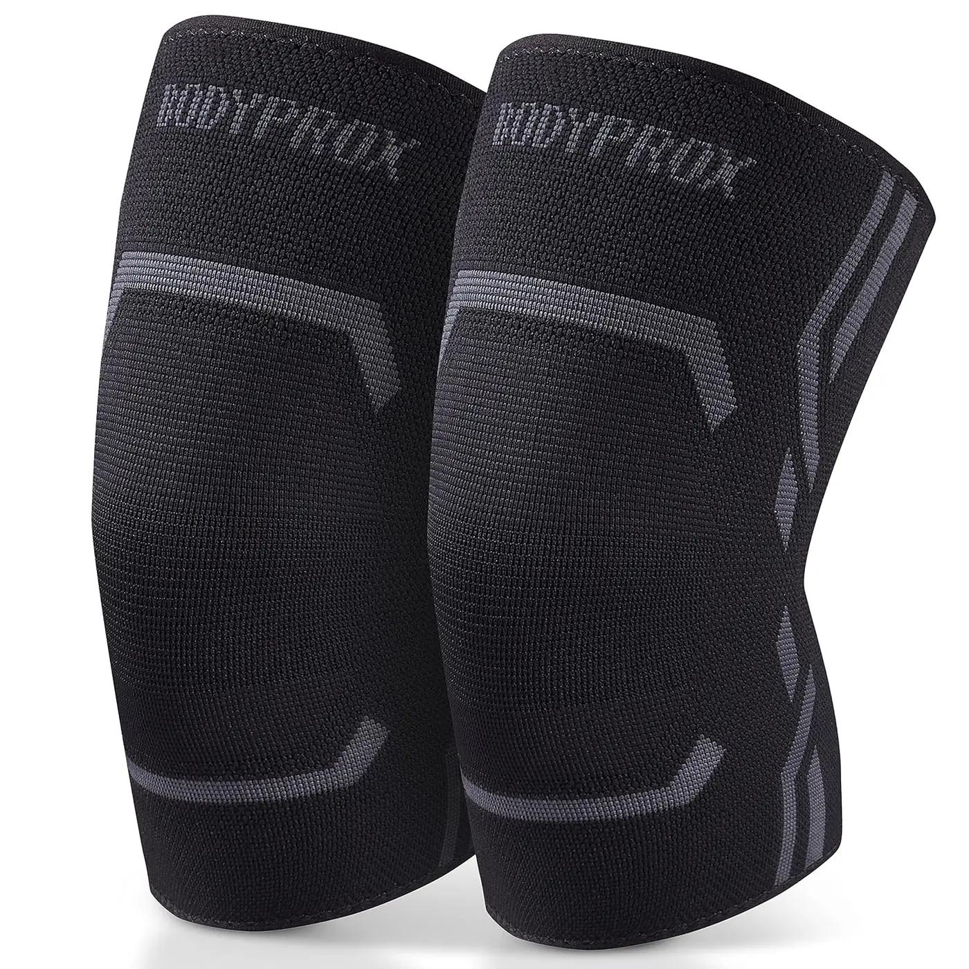 Bodyprox Knee Compression Sleeve for Men and Women (2 Pack), Knee Support Brace for Running and Work out (Medium)