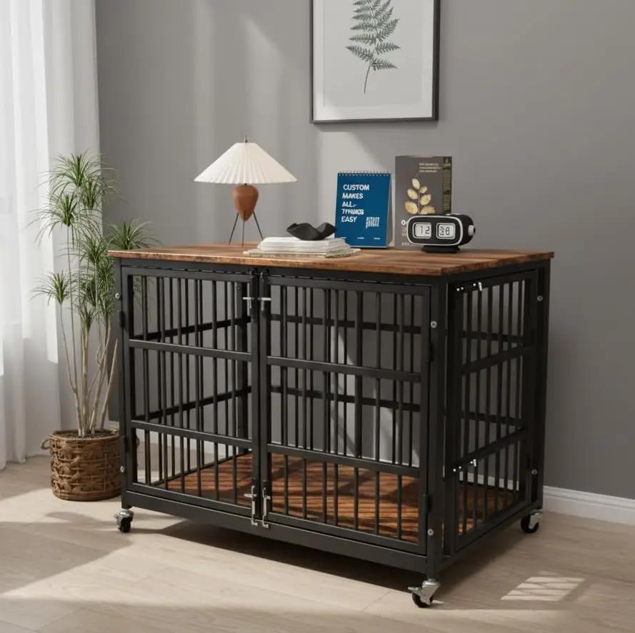 Boldbone 42 inch Dog Crate Furniture, Heavy Duty Dog Kennel Indoor for Large Dogs, Escape-Proof and Chew-Proof Wooden Dog Cage for high Anxiety Dog, Decorate House as TV Stand, End Table