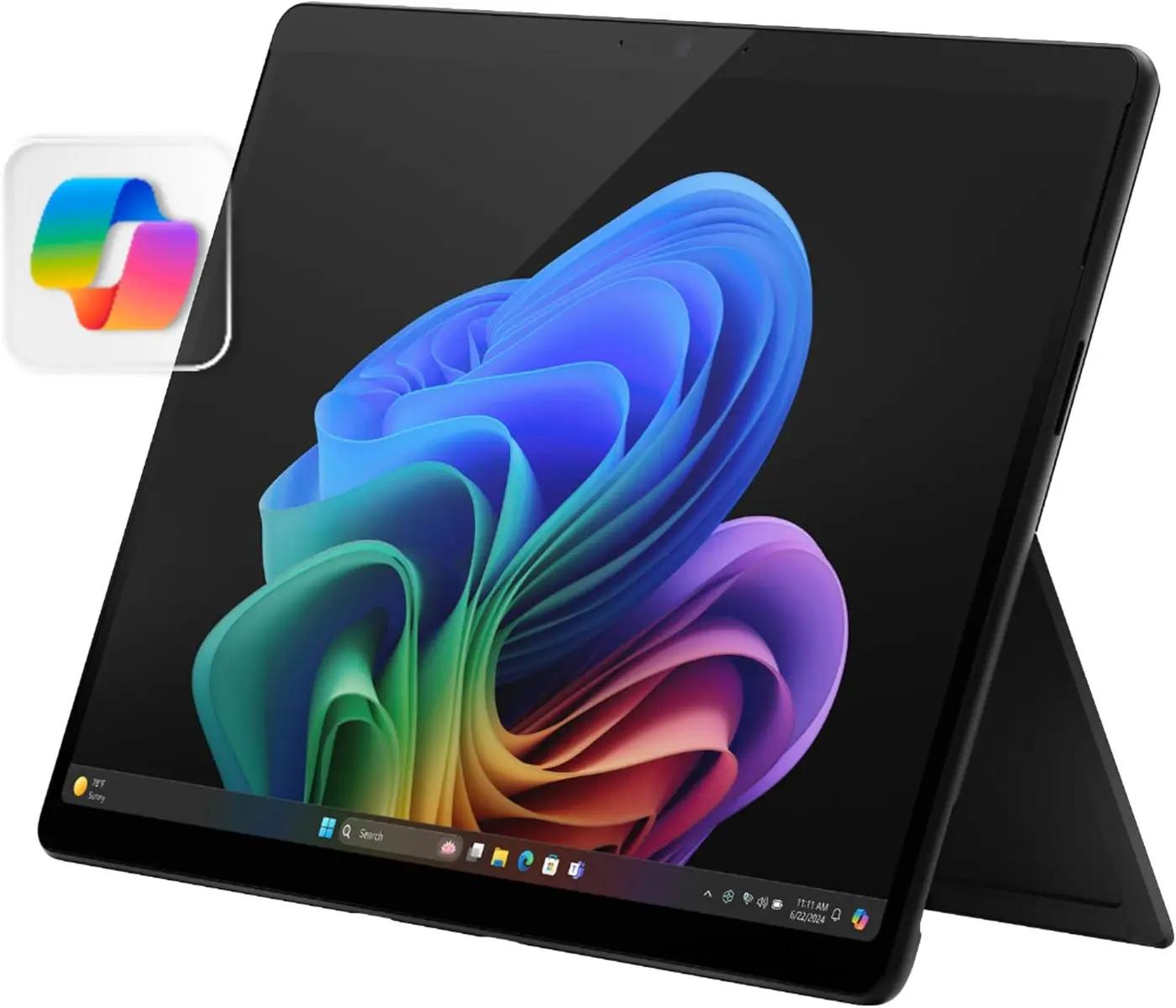 Microsoft Surface Pro 2-in-1 Laptop/Tablet (2024), Windows 11 Copilot+ PC, 13" Touchscreen OLED Display, Snapdragon X Elite (12 Core), 16GB RAM, 256GB Storage, Black, Amazon Exclusive ENERGY STAR EPEAT