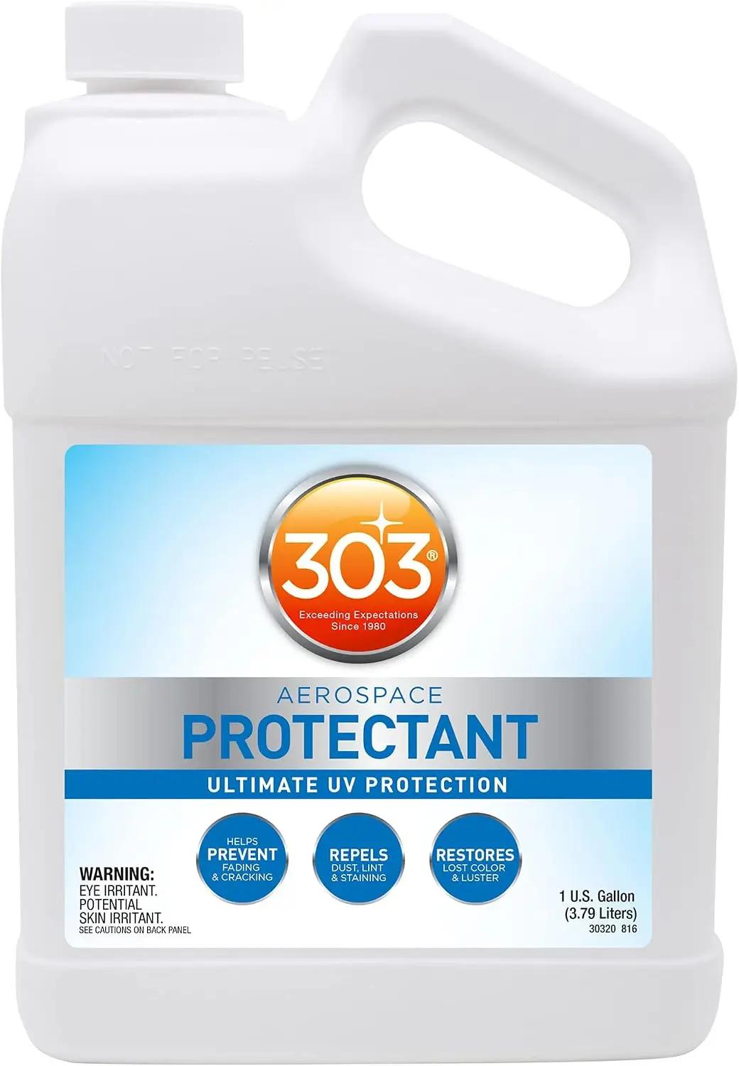 303 Products Aerospace Protectant Spray, UV Protection, Repels Dust, Dirt, &amp; Staining, Matte Finish, Restores Like-New Appearance, Outdoor Cleaning Supplies 1 Gallon