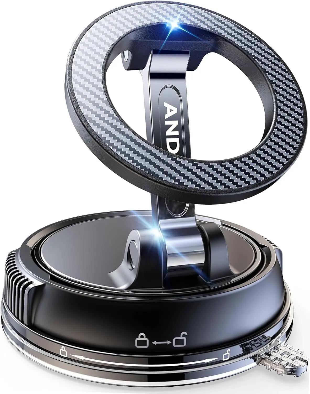 ANDERY Car Phone Holder for Magsafe [78+LBS Strongest Suction &amp; 2400gf Magnetic] 360° Adjustable Car Phone Mount, Phone Holders for Your Car for iPhone 17 Pro Max 16 15 14 13 12 Plus Air, Carbon Fiber Global Recycled Standard
