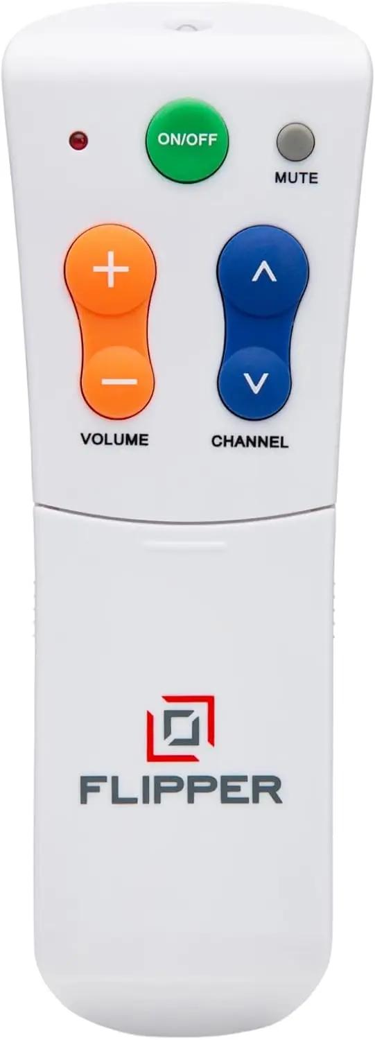 Flipper Big Button Universal TV Remote for Seniors, Dementia - Works Both TV Only or TV &amp; Cable (STB) Set Up - Favorites, IR Devices Spectrum, Xfinity, Samsung, Vizio, LG [Does not Work Streaming]