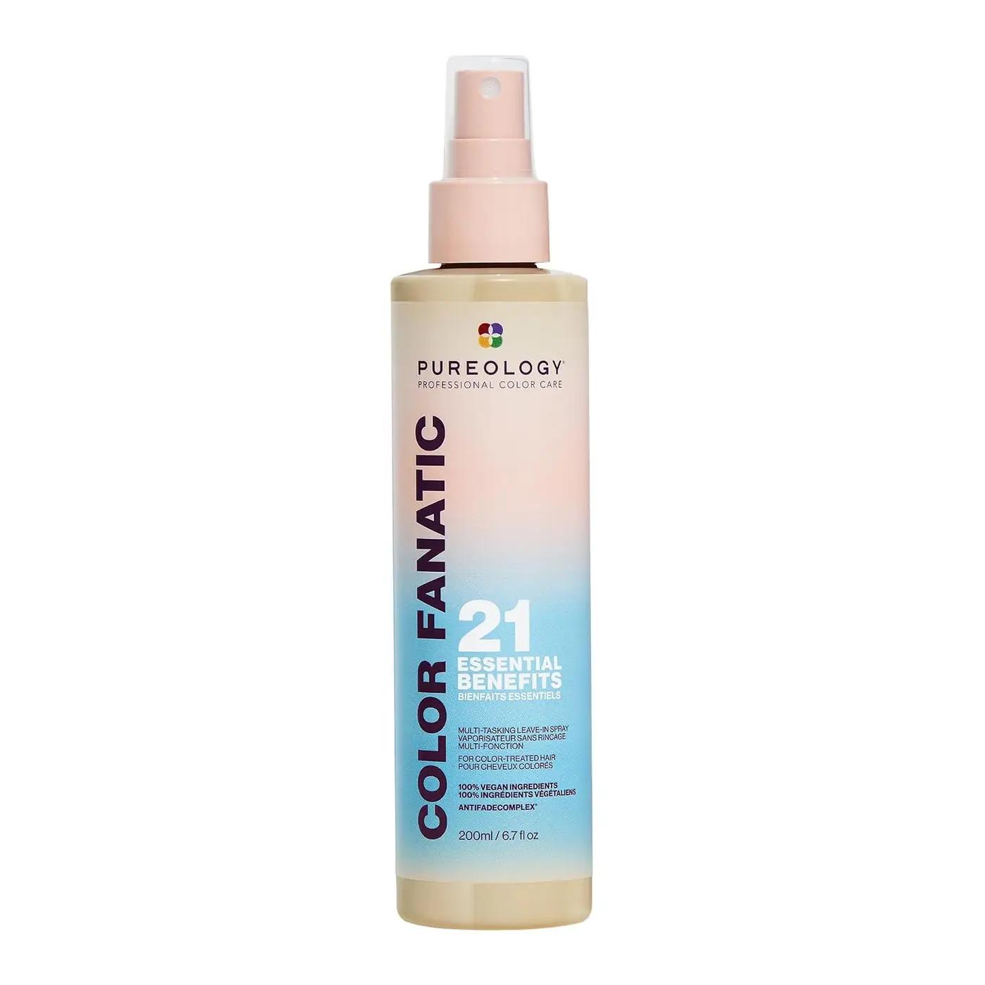 Pureology Color Fanatic Multi-Tasking Leave-In Spray - Detangling &amp; Frizz Control, 21 Benefits for All Hair Types, Heat Protection, Infused with Coconut &amp; Camellia Oils, Color Safe, Vegan