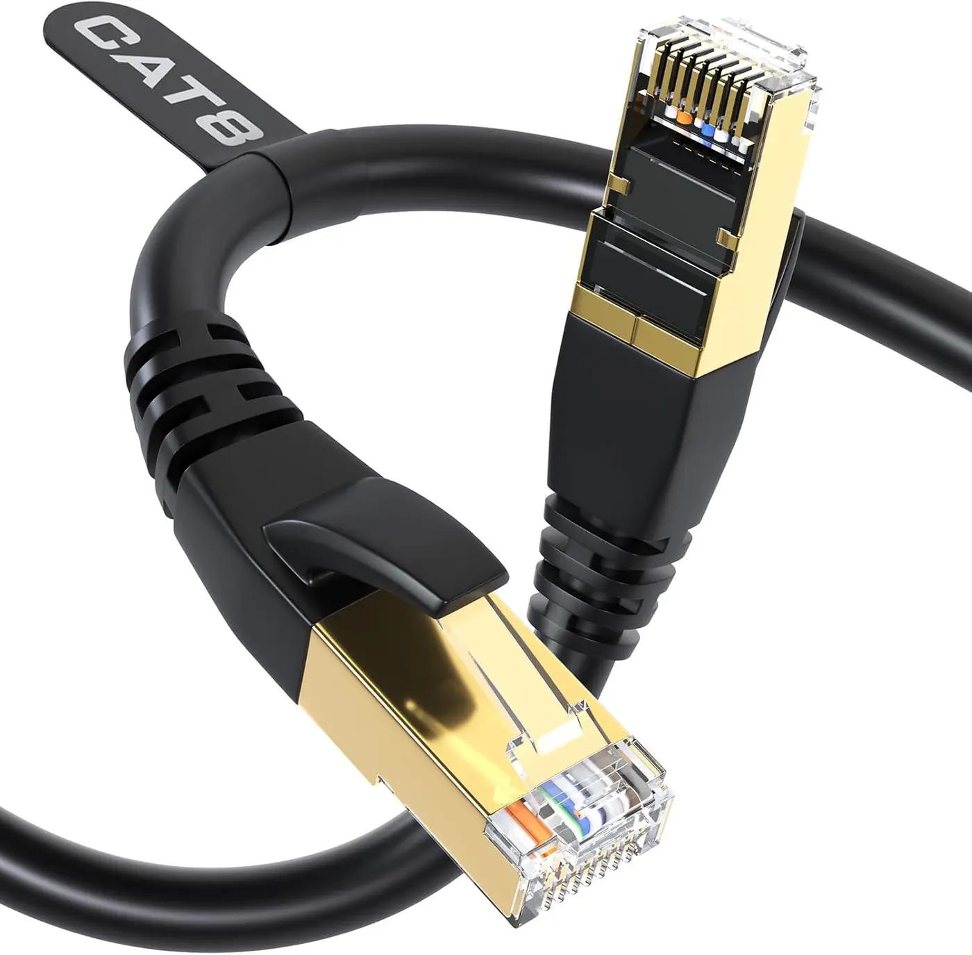 DbillionDa Cat 8 Ethernet Cable 40Gbps 2000MHz, 65FT Supports Cat7 Cat6 Cat5e Cat5, High-Speed RJ45 Cable, Heavy-Duty Indoor/Outdoor, Gold-Plated, Weatherproof &amp; UV-Resistant for Gaming, PC, Router