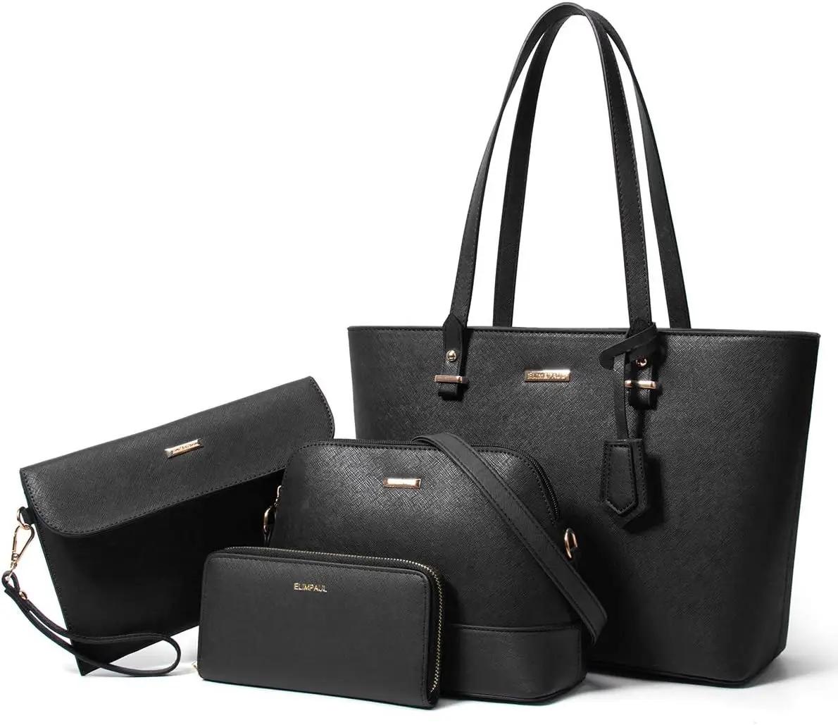 YTL Women Fashion Handbags Wallet Tote Bag Shoulder Bag Top Handle Satchel Purse Set 4pcs