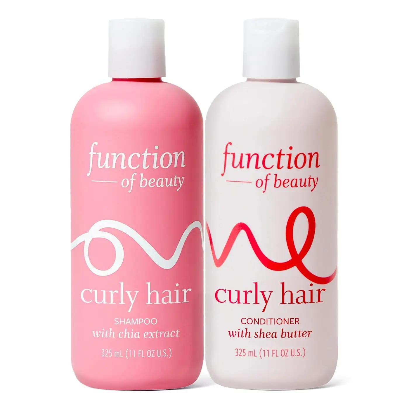 Function of Beauty Curly Hair Shampoo &amp; Conditioner Set - Sulfate-Free Shampoo &amp; Conditioner Duo for Natural Curls &amp; Bounce - Curl Defining, Hydrating &amp; Moisturizing - Dry &amp; Dull Hair Care Products