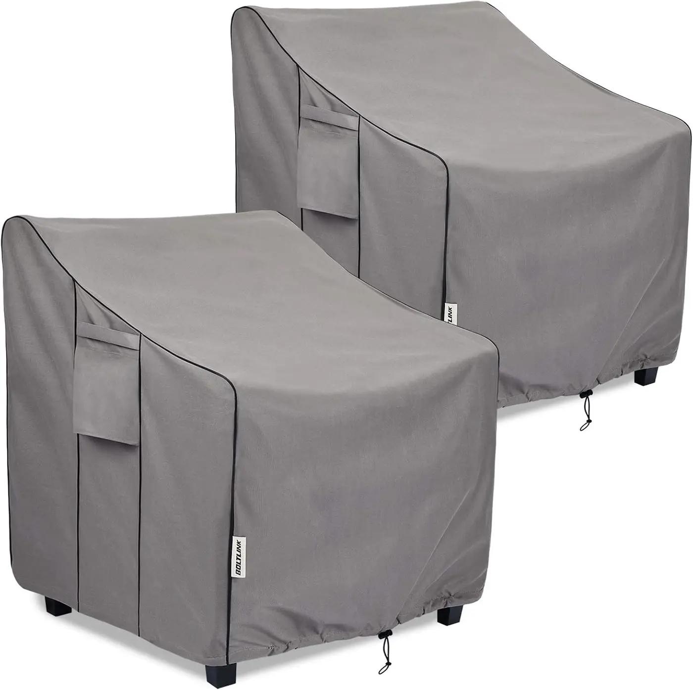 Patio Chair Covers Waterproof, Heavy Duty Outdoor Furniture Covers Fits up to 31.5W x 33.5D x 36H inches -2 Pack Grey