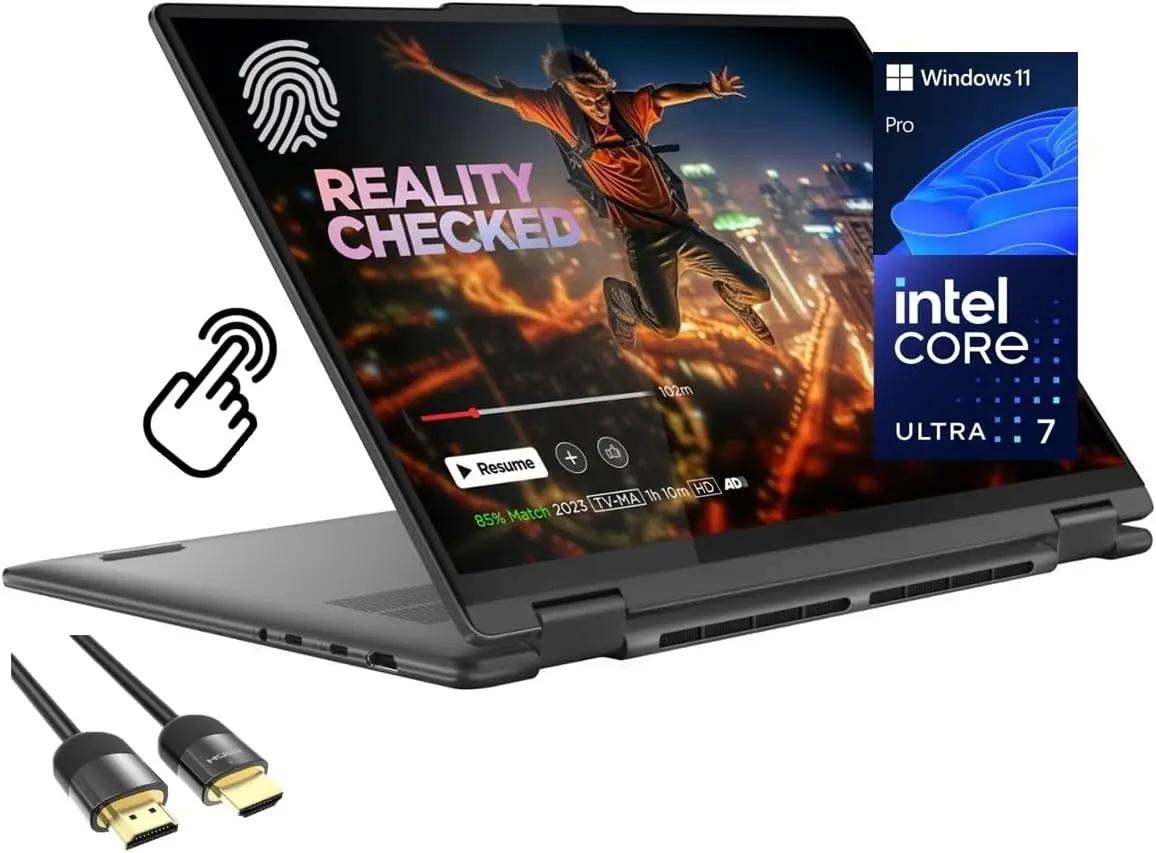 Lenovo Yoga 7i 2-in-1 Laptop, 16" 2K Touchscreen Display, Core Ultra 7 155U (Up to 4.80 GHz), 16GB DDR5, 1TB PCIe SSD, Wi-Fi 6E, Backlit KB, FP Reader, TB 4, Webcam, Keypad, PDG HDMI, Win 11 Pro Global Recycled Standard