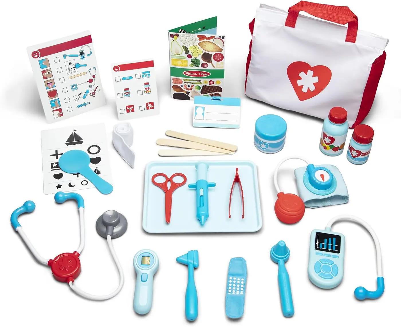 Melissa &amp; Doug Get Well Doctor Kit, 25-Piece Toddler Doctor Play Set, Realistic Pretend Play Toys &amp; Accessories, Preschool Toys for Girls &amp; Boys Ages 3+